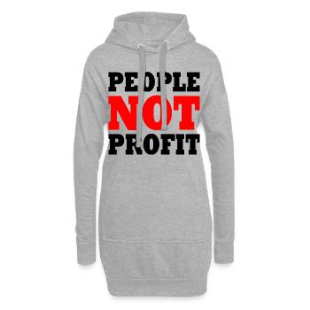 People not profit - Sweat-shirt à capuche long Femme - gris chiné - Devant