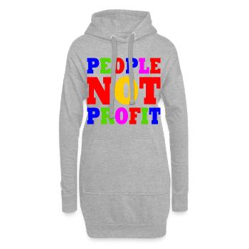 People not profit - Sweat-shirt à capuche long Femme - gris chiné - Devant