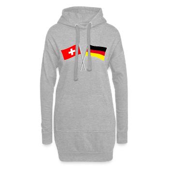 Allemagne Suisse - Sweat-shirt à capuche long Femme - gris chiné - Devant