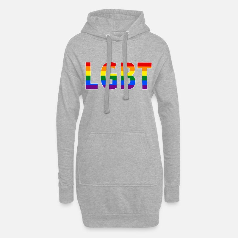 LGBT - Hoodie-Kleid - Grau meliert