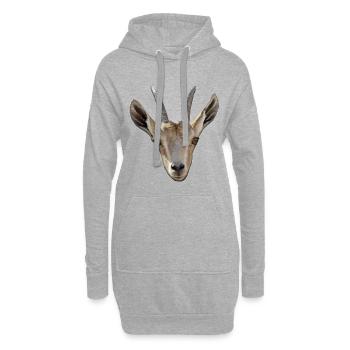 Ziegenkopf Geschenk Ziege - Hoodie-Kleid - Grau meliert - Vorne