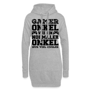 Der Coole Gaming Onkel Gamer Zocker Geschenk - Hoodie-Kleid - Grau meliert - Vorne
