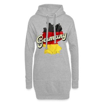 Allemagne Pays Umgrisse Géographie Carte - Sweat-shirt à capuche long Femme - gris chiné - Devant