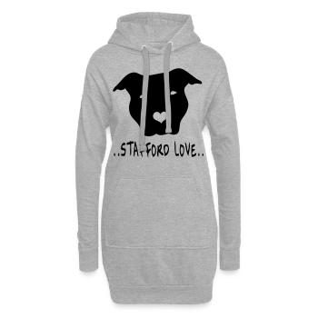 staffielove01 - Sweat-shirt à capuche long Femme - gris chiné - Devant