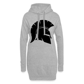 Spartanischer Gladiatorenhelm - Hoodie-Kleid - Grau meliert - Vorne