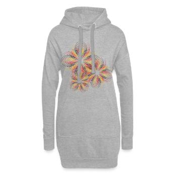 ligne - Sweat-shirt à capuche long Femme - gris chiné - Devant