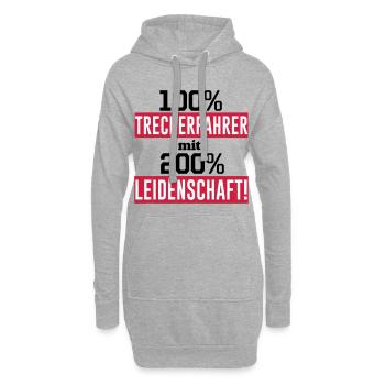 Traktor , Treckerfahrer 200% Leidenschaft ...(25) - Hoodie-Kleid - Grau meliert - Vorne