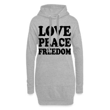 Love peace freedom - Hoodie-Kleid - Grau meliert - Vorne