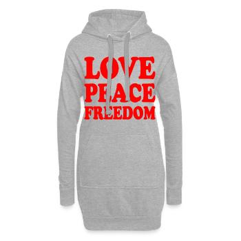 Love peace freedom - Hoodie-Kleid - Grau meliert - Vorne