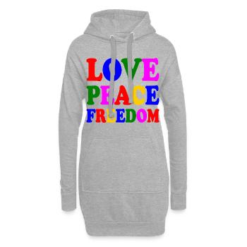 Love peace freedom - Hoodie-Kleid - Grau meliert - Vorne