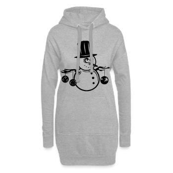 Schneemann mit Kugeln Weihnachten Illustration - Hoodie-Kleid - Grau meliert - Vorne