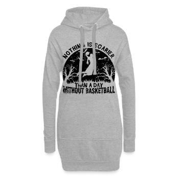 Une journée sans basket - Sweat-shirt à capuche long Femme - gris chiné - Devant