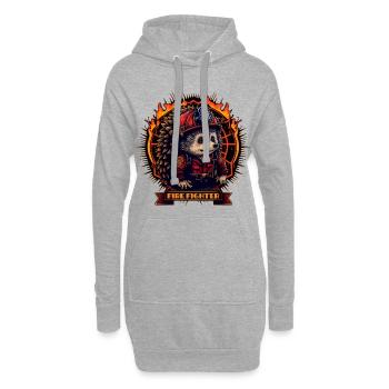 Pompier / Pompier / Hérisson - Sweat-shirt à capuche long Femme - gris chiné - Devant