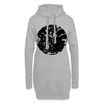 Schwarzer Kreis | Mond - Hoodie-Kleid - Grau meliert - Vorne