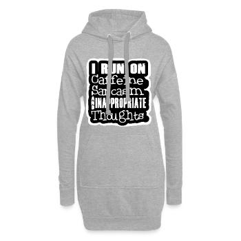 Ich laufe auf Koffein, Sarkasmus und unangemessenen Gedanken # - Hoodie-Kleid - Grau meliert - Vorne