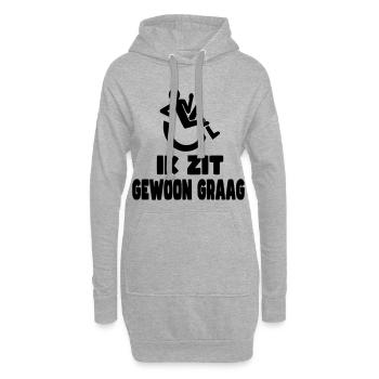 J’aime juste m’asseoir. Humour en fauteuil roulant * - Sweat-shirt à capuche long Femme - gris chiné - Devant