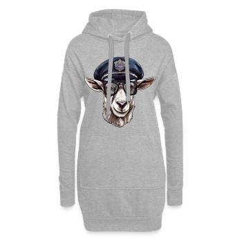 Police des chèvres - Sweat-shirt à capuche long Femme - gris chiné - Devant