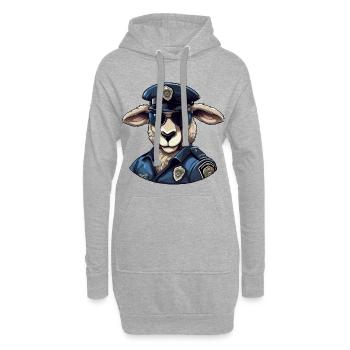 Schaf Polizist - Hoodie-Kleid - Grau meliert - Vorne