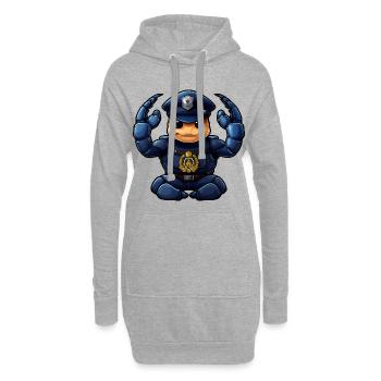 Policier Scorpion - Sweat-shirt à capuche long Femme - gris chiné - Devant