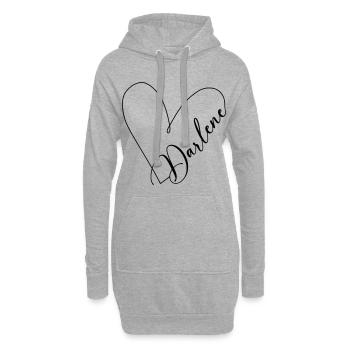 Darlene Name Herzlinie - Hoodie-Kleid - Grau meliert - Vorne