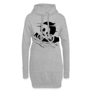 Radfahrer Illustration - Hoodie-Kleid - Grau meliert - Vorne