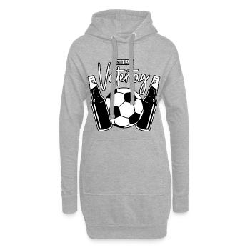 Unser erster Vatertag (Fußball Papa Sohn Baby) - Hoodie-Kleid - Grau meliert - Vorne