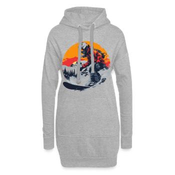 Graphique du snowboarder - Sweat-shirt à capuche long Femme - gris chiné - Devant