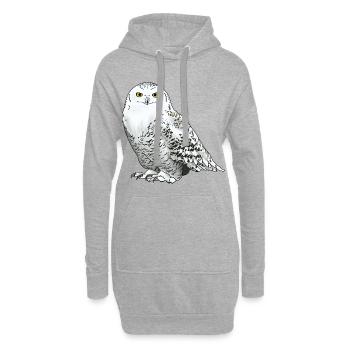 Schneeeule weiss - Hoodie-Kleid - Grau meliert - Vorne