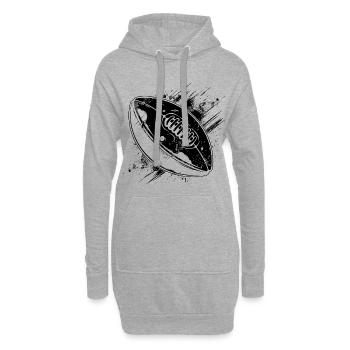 Football Ball Skizze - Hoodie-Kleid - Grau meliert - Vorne