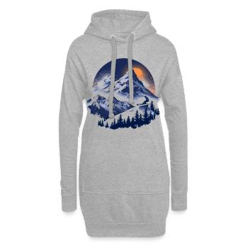 Snowboarding Grafik - Hoodie-Kleid - Grau meliert - Vorne