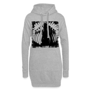 Centre de bowling - Sweat-shirt à capuche long Femme - gris chiné - Devant