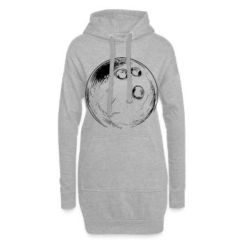 Bowling Zeichnung - Hoodie-Kleid - Grau meliert - Vorne
