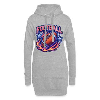 Design de football vibrant avec des flammes - Sweat-shirt à capuche long Femme - gris chiné - Devant
