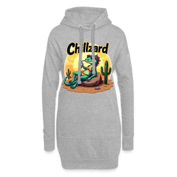 Chillzard – Hot Rock, Cool Vibes - Hoodie-Kleid - Grau meliert - Vorne