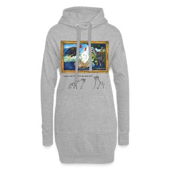 Cluck, c'est ce que j'appelle du vrai art - en anglais - Sweat-shirt à capuche long Femme - gris chiné - Devant