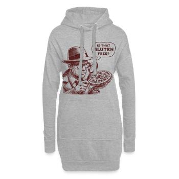 Ist das glutenfrei? Lustiger Detektiv - Hoodie-Kleid - Grau meliert - Vorne