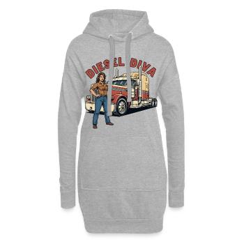 Diesel Diva - Hoodie Dress - heather grey - Front