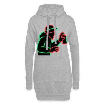 Neon Graffiti Sprayer Silhouette - Hoodie-Kleid - Grau meliert - Vorne