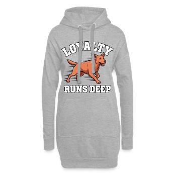 La loyauté est profonde – Foxred Labrador - Sweat-shirt à capuche long Femme - gris chiné - Devant