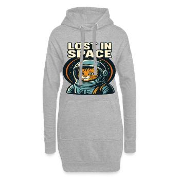 Lost in Space Katzen Astronaut Design - Hoodie-Kleid - Grau meliert - Vorne