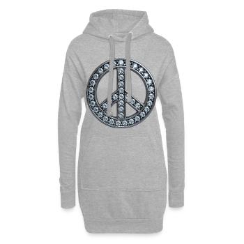 DIAMANT IST FRIEDEN – Frieden und Liebe - Hoodie-Kleid - Grau meliert - Vorne