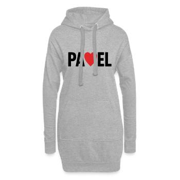 Padel Herz Logo - Hoodie-Kleid - Grau meliert - Vorne