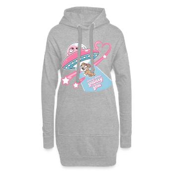 Chien Amour Infini Cadeau Maîtresse Maître Animal - Sweat-shirt à capuche long Femme - gris chiné - Devant