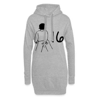 16e anniversaire - 16 ans - Sweat-shirt à capuche long Femme - gris chiné - Devant