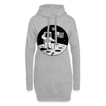 Bretonischer Astronaut BZH Pride Weltraumhumor Gwenn - Hoodie-Kleid - Grau meliert - Vorne
