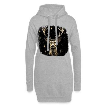 Schöner Hirsch - Hoodie-Kleid - Grau meliert - Vorne