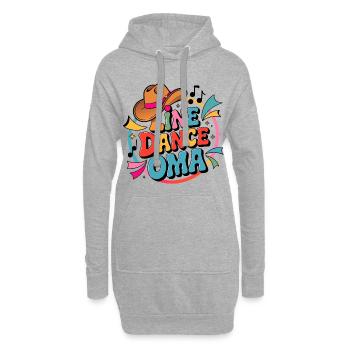 Grand-mère en ligne – Fête western colorée - Sweat-shirt à capuche long Femme - gris chiné - Devant
