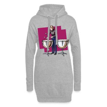 SCHLAGZEUGER #2 – Klang & Bild - Hoodie-Kleid - Grau meliert - Vorne