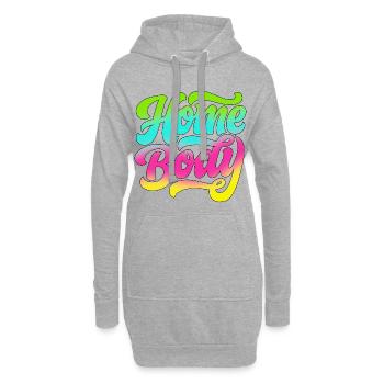 Homebody / Stubenhocker / Daheim / Zuhause / Home - Hoodie-Kleid - Grau meliert - Vorne