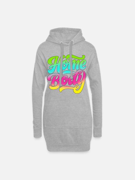 Homebody / Stubenhocker / Daheim / Zuhause / Home - Hoodie-Kleid - Grau meliert